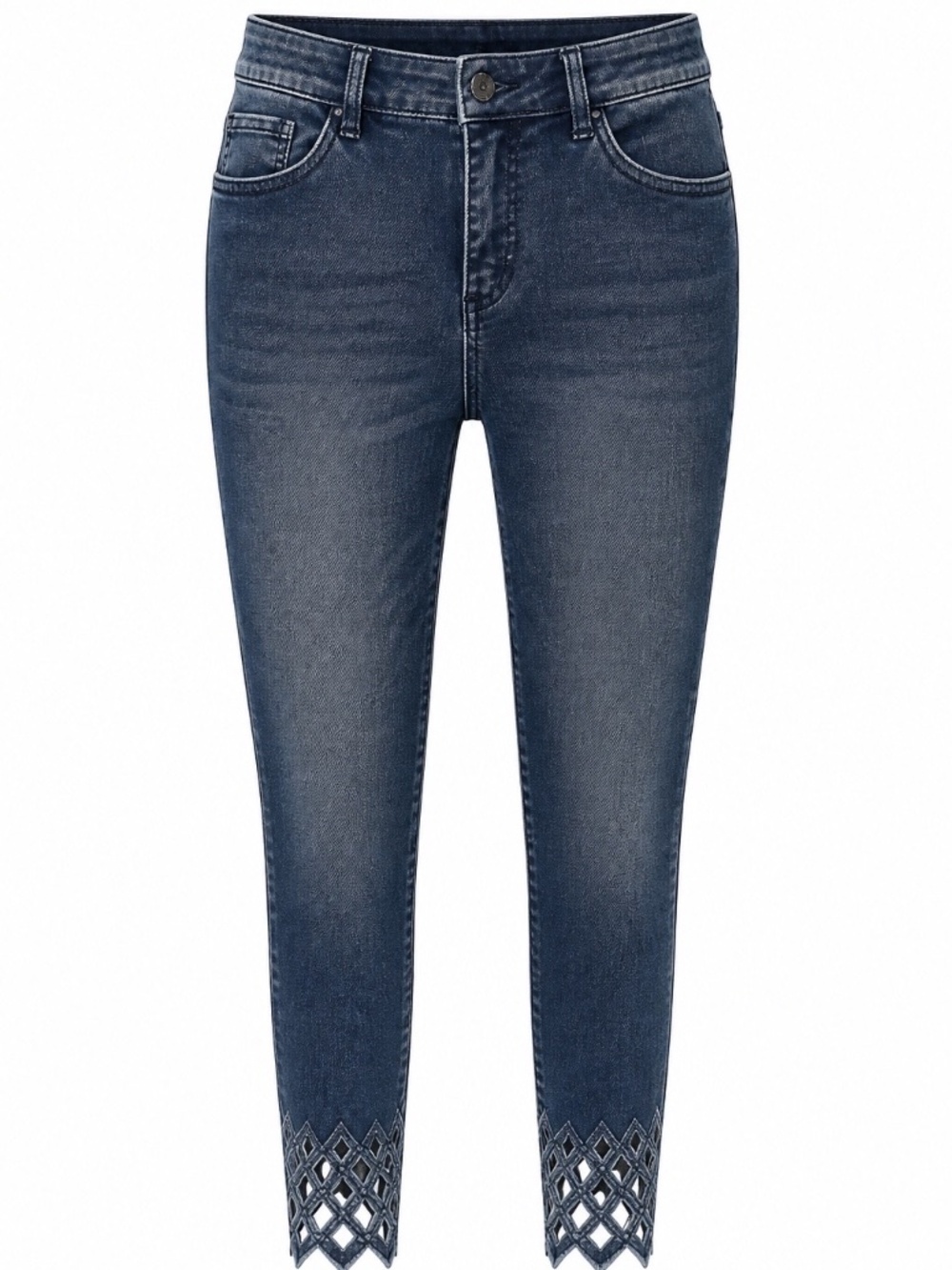 M112- Joseph Ribkoff Diamond Cut-Out Jeans, size 10